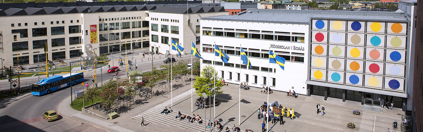 A top view of the university of boras campus on a sunny day